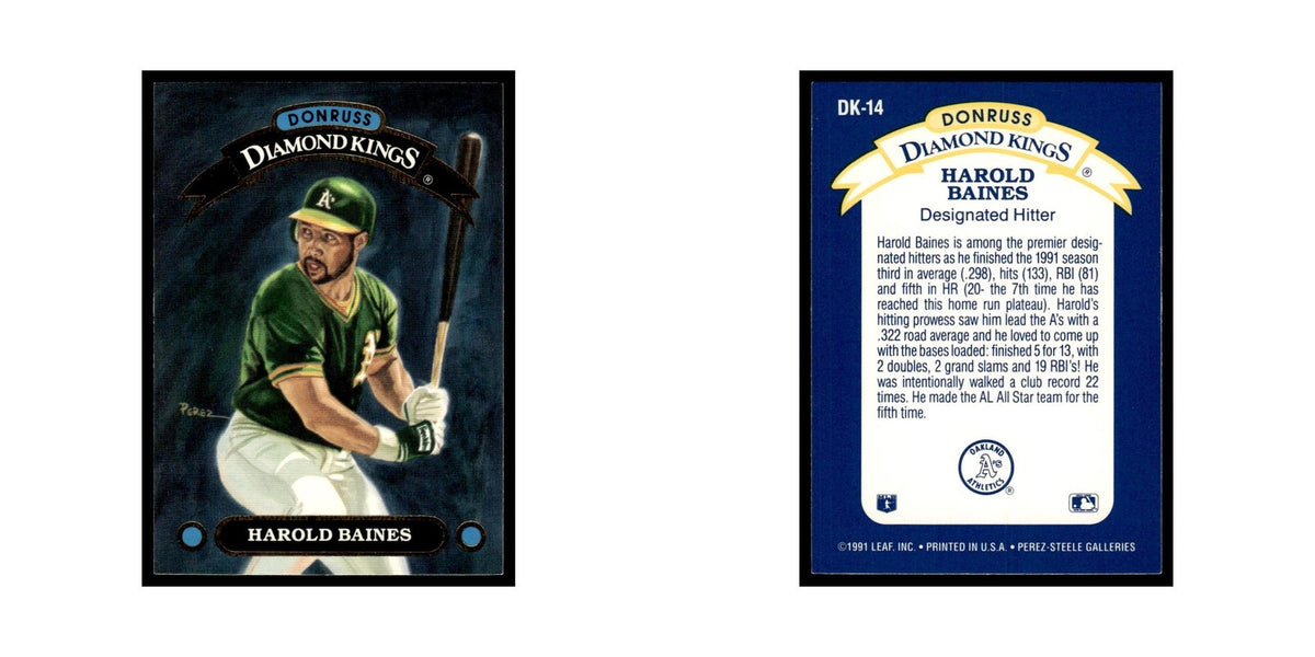 Harold Baines 1992 Donruss Diamond Kings #DK-14 Oakland Athletics NM
