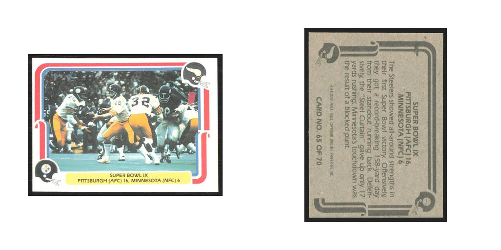 1980 Fleer Super Bowl IX Pittsburgh Steelers/Minnesota #65