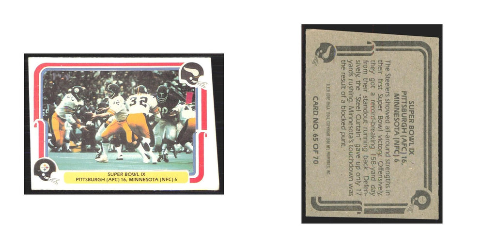 1980 Fleer Super Bowl IX Pittsburgh Steelers/Minnesota #65