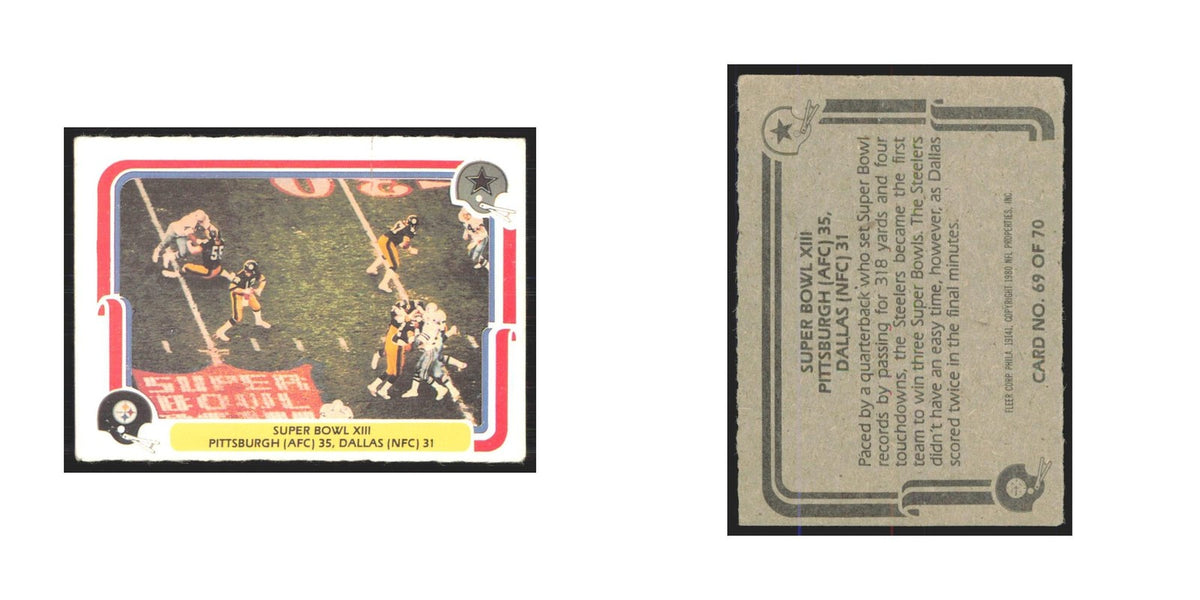 1980 Fleer Super Bowl XIII Pittsburgh Steelers/Dallas #69.0