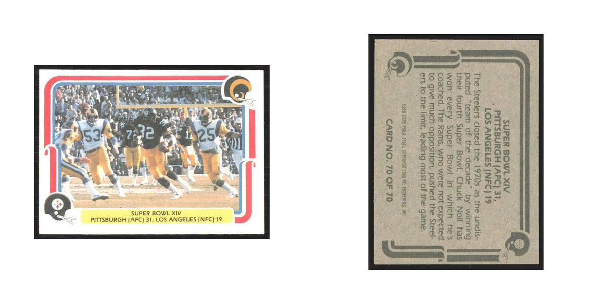 1980 Fleer Super Bowl XIV Pittsburgh Steelers/Los Angeles #70