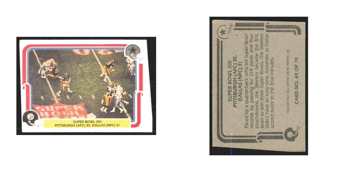 1980 Fleer Super Bowl XIII Pittsburgh Steelers/Dallas #69