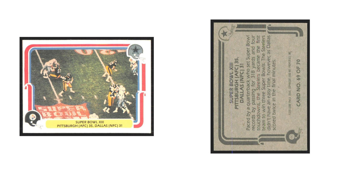 1980 Fleer Super Bowl XIII Pittsburgh Steelers/Dallas #69.0
