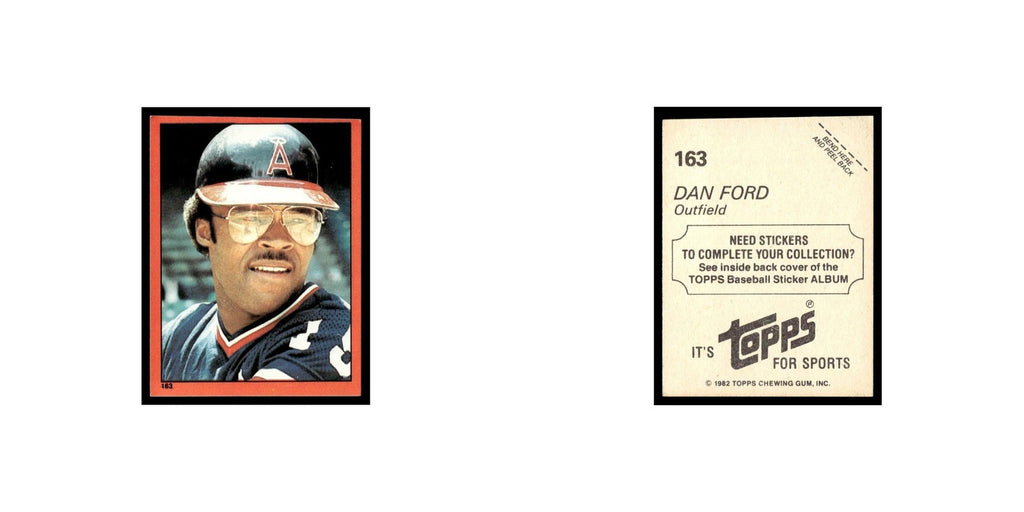 Dan Ford 1982 Topps Stickers #163 California Angels Baseball Card NM