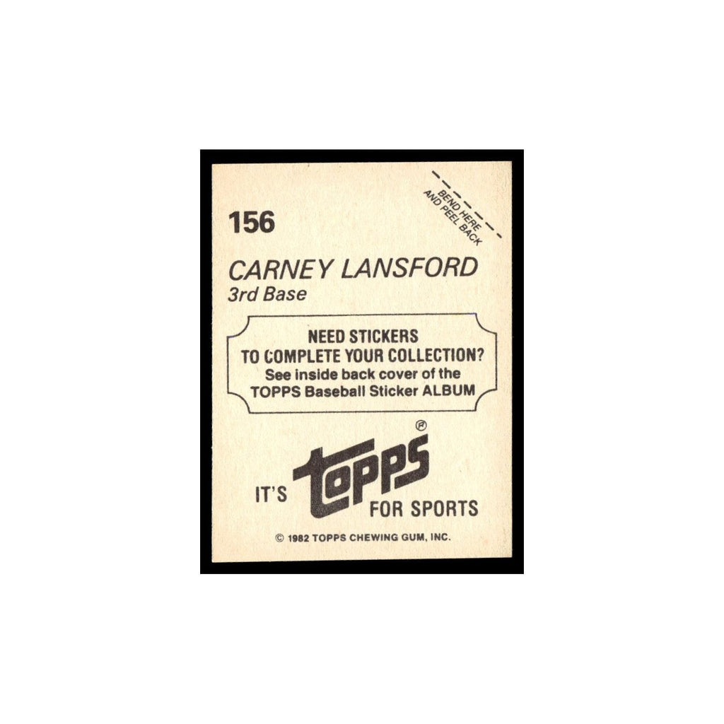 Carney Lansford 1982 Topps Stickers #156 Boston Red Sox Baseball Card NM