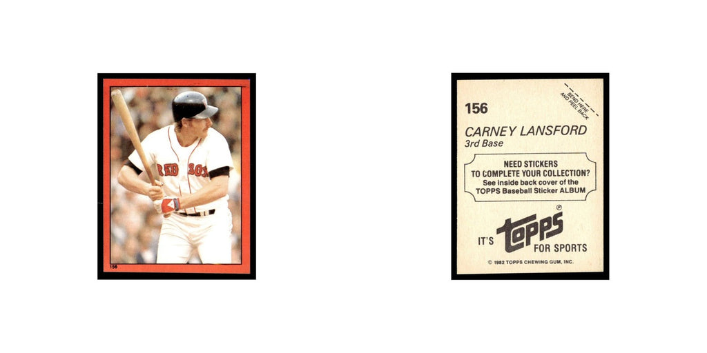 Carney Lansford 1982 Topps Stickers #156 Boston Red Sox Baseball Card NM