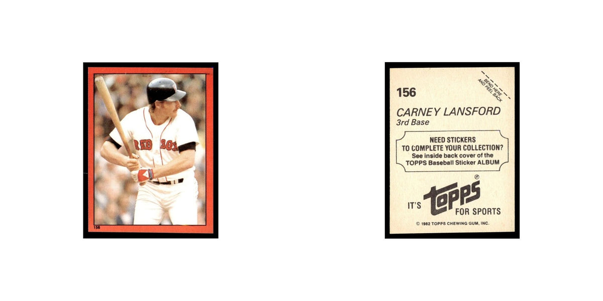 Carney Lansford 1982 Topps Stickers #156 Boston Red Sox Baseball Card NM