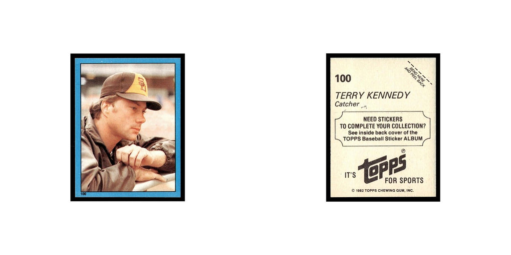 Terry Kennedy 1982 Topps Stickers #100 San Diego Padres Baseball Card NM