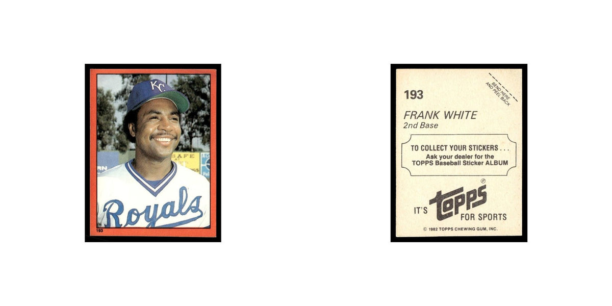Frank White 1982 Topps Stickers #193 Kansas City Royals Baseball Card NM
