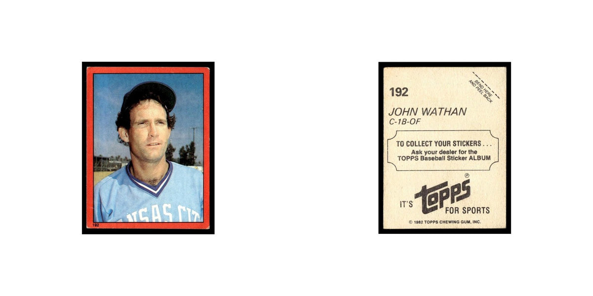 John Wathan 1982 Topps Stickers #192 Kansas City Royals Baseball Card NM