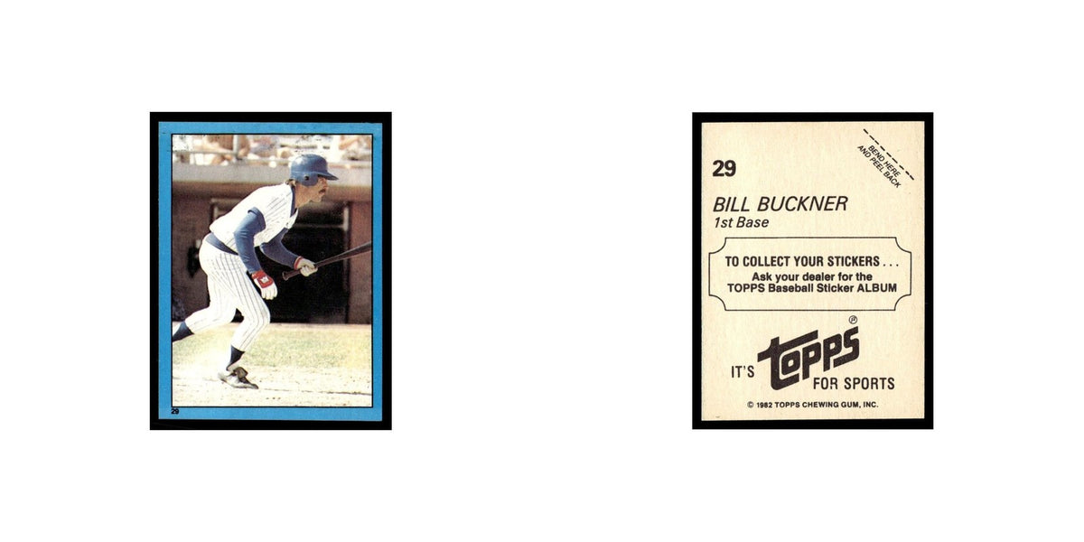 Bill Buckner 1982 Topps Stickers #29 Chicago Cubs Baseball Card NM