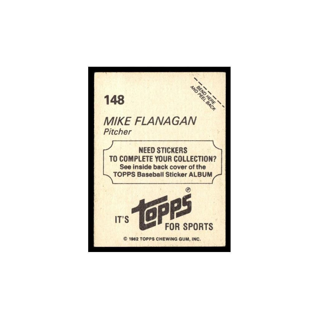 Mike Flanagan 1982 Topps Stickers #148 Baltimore Orioles Baseball Card NM