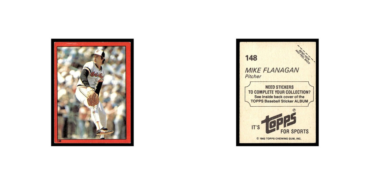 Mike Flanagan 1982 Topps Stickers #148 Baltimore Orioles Baseball Card NM