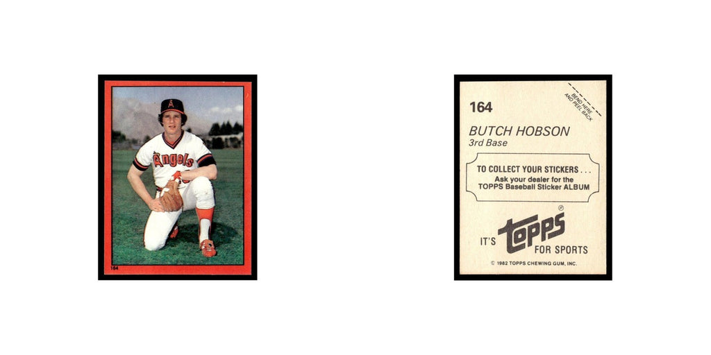 Butch Hobson 1982 Topps Stickers #164 California Angels Baseball Card NM