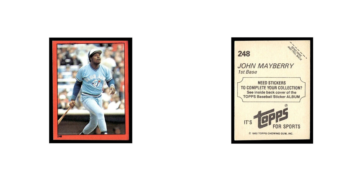 John Mayberry 1982 Topps Stickers #248 Toronto Blue Jays Baseball Card NM