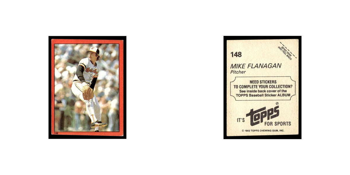 Mike Flanagan 1982 Topps Stickers #148 Baltimore Orioles Baseball Card NM