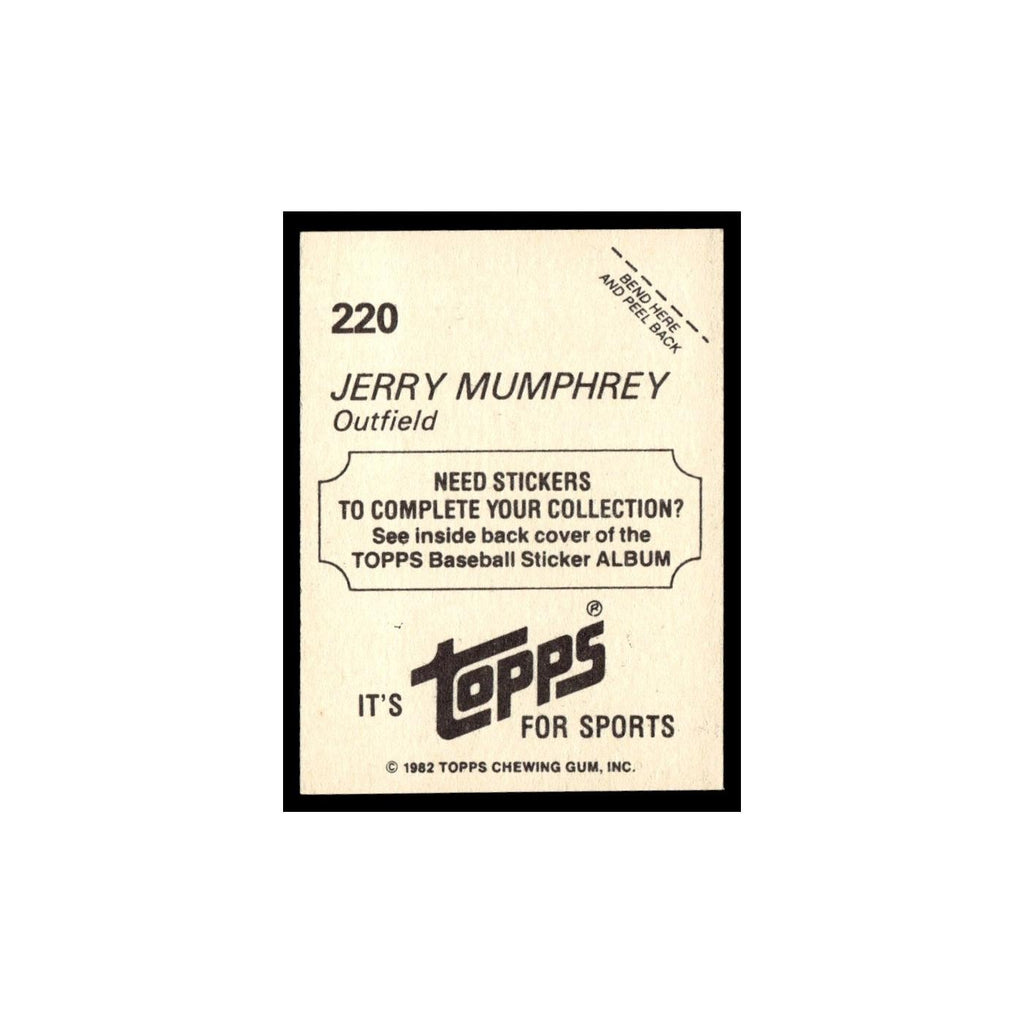 Jerry Mumphrey 1982 Topps Stickers #220 New York Yankees Baseball Card NM