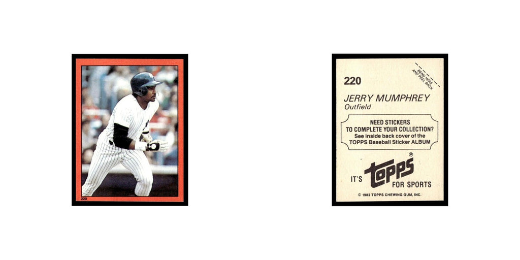 Jerry Mumphrey 1982 Topps Stickers #220 New York Yankees Baseball Card NM