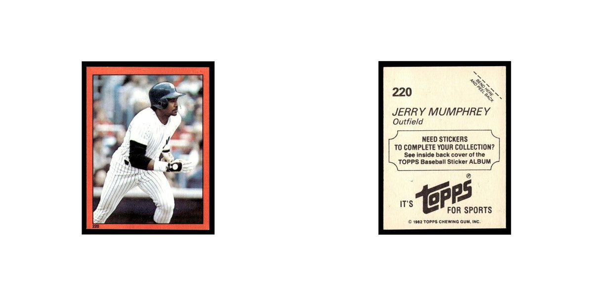 Jerry Mumphrey 1982 Topps Stickers #220 New York Yankees Baseball Card NM