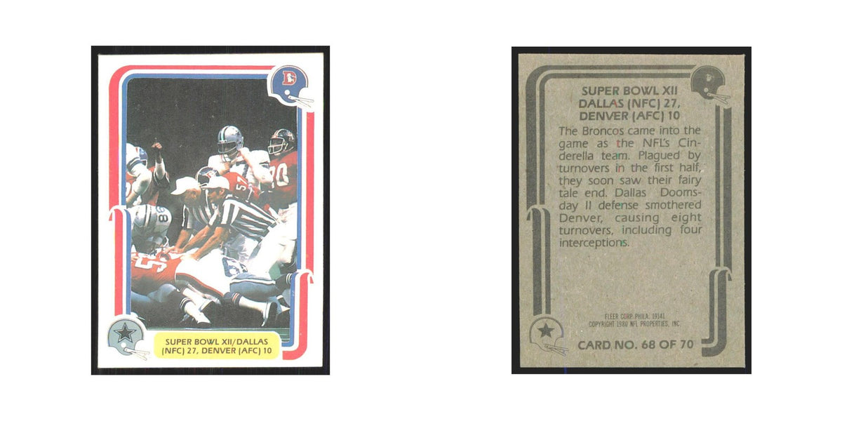 1980 Fleer Super Bowl XII Dallas Cowboys/Denver #68
