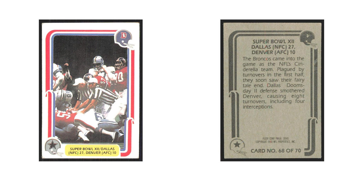 1980 Fleer Super Bowl XII Dallas Cowboys/Denver #68