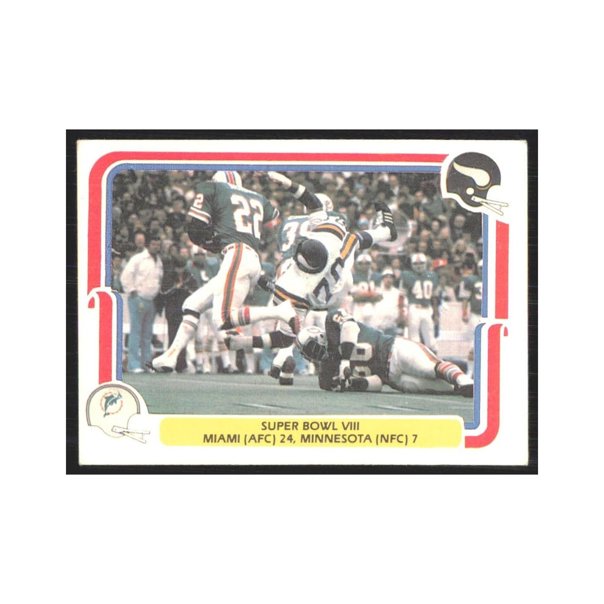 1980 Fleer Super Bowl VIII Miami Dolphins/Minnesota #64.0