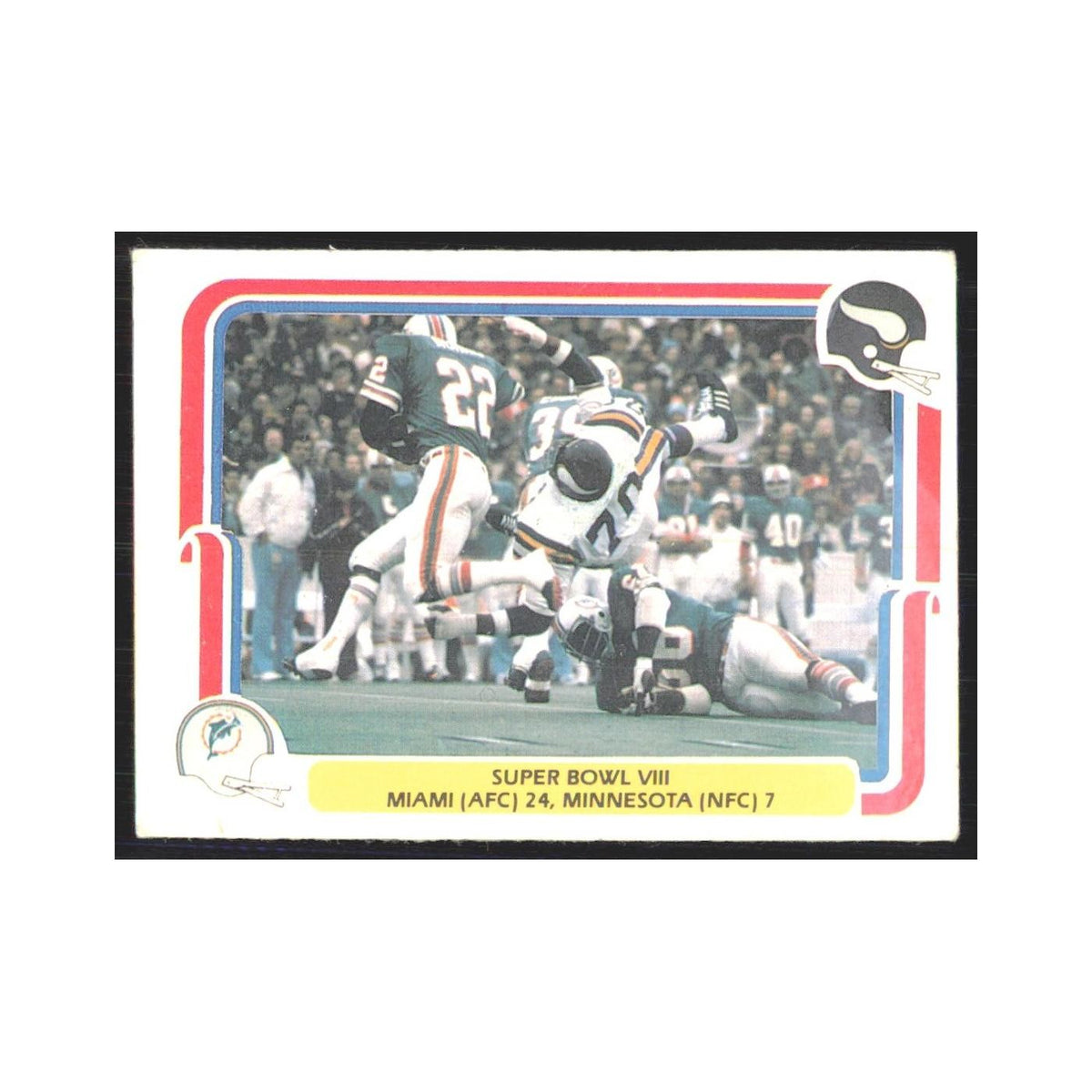 1980 Fleer Super Bowl VIII Miami Dolphins/Minnesota #64