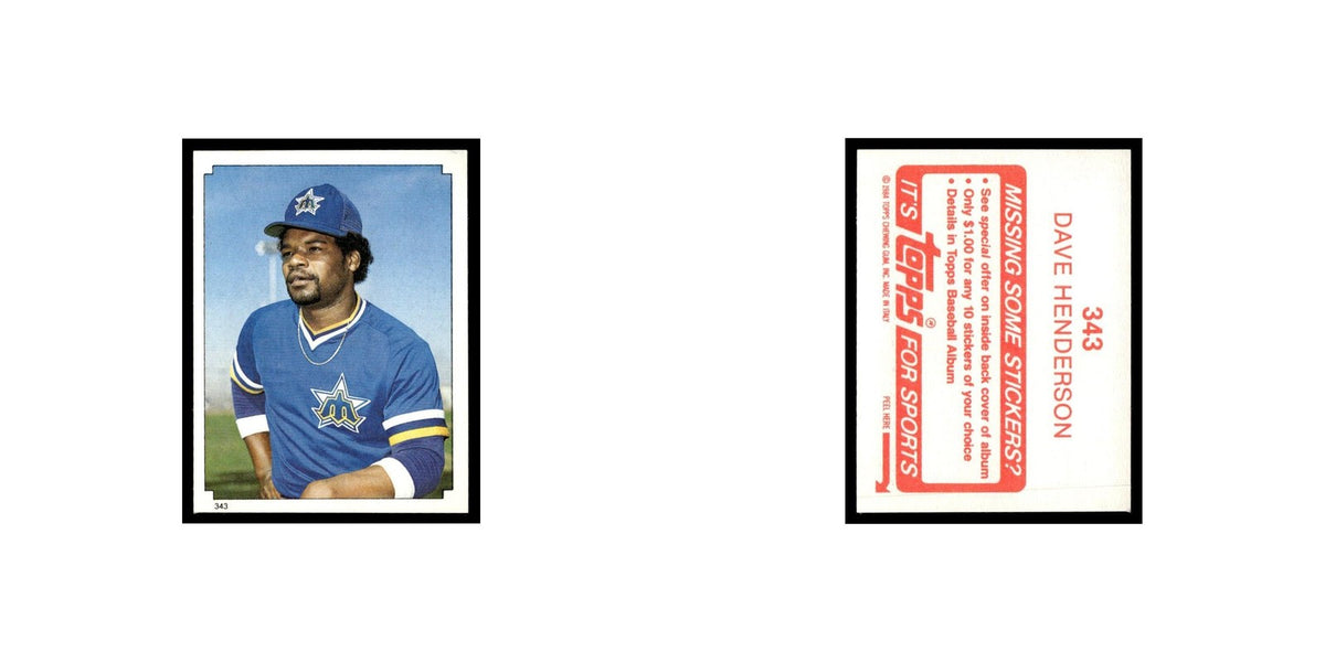 Dave Henderson 1984 Topps Stickers #343 Seattle Mariners Baseball Card NM