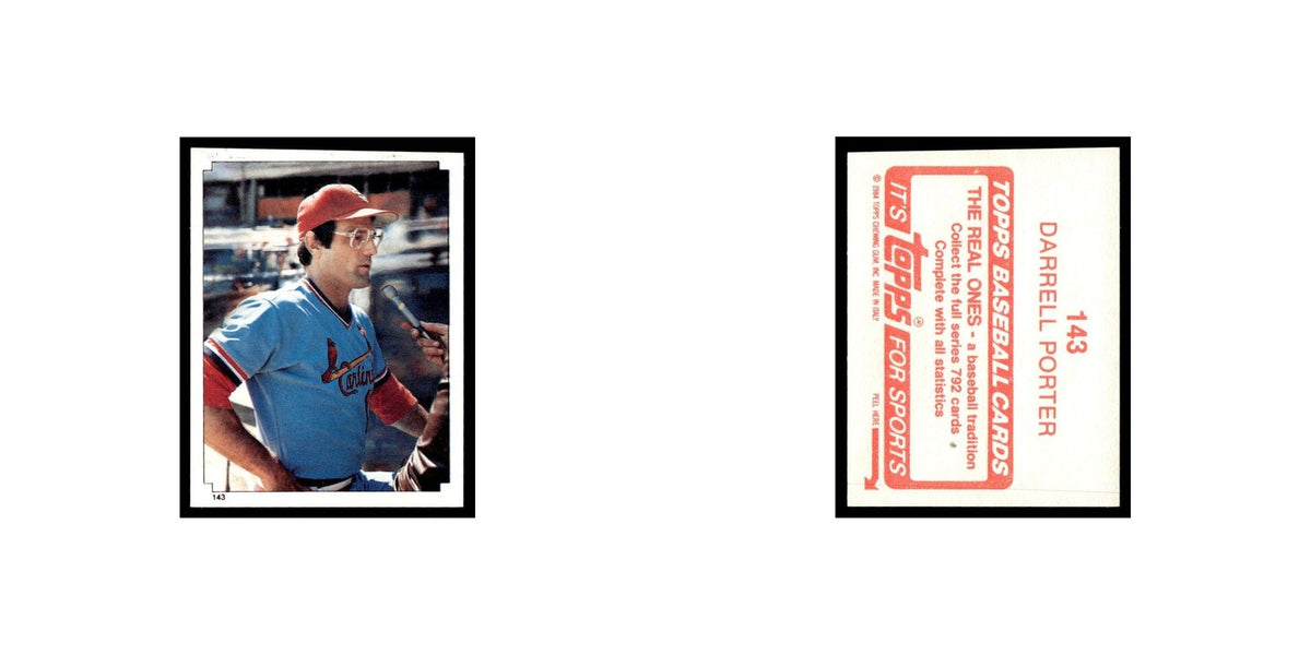 Darrell Porter 1984 Topps Stickers #143 St. Louis Cardinals Baseball Card NM