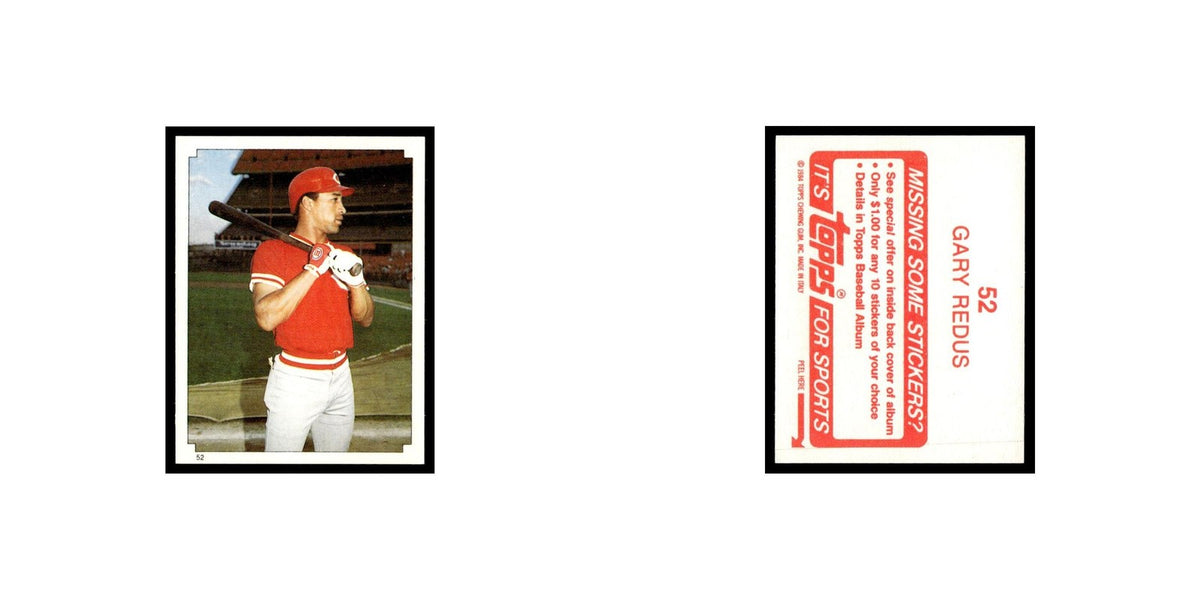 Gary Redus 1984 Topps Stickers #52 Cincinnati Reds Baseball Card NM