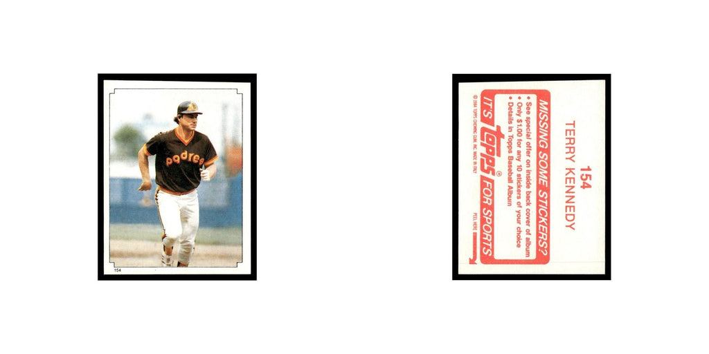 Terry Kennedy 1984 Topps Stickers #154 San Diego Padres Baseball Card NM