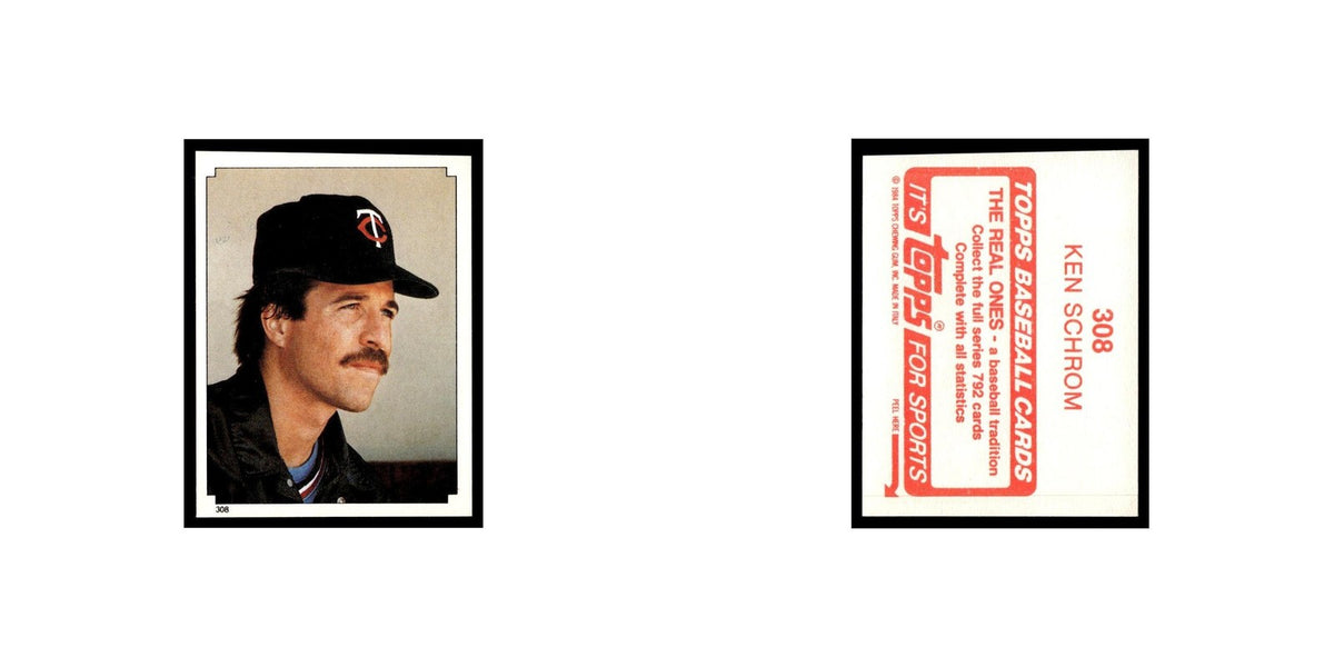 Ken Schrom 1984 Topps Stickers #308 Minnesota Twins Baseball Card NM