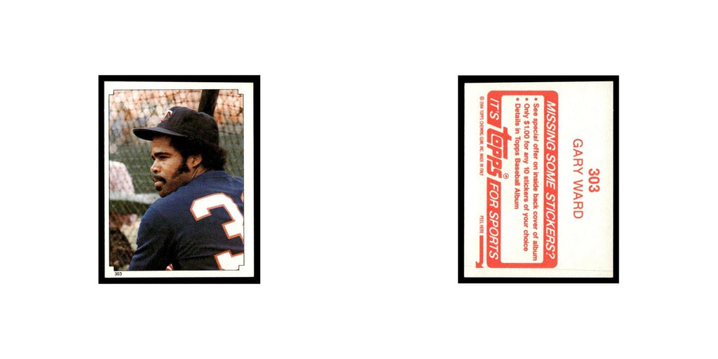 Gary Ward 1984 Topps Stickers #303 Minnesota Twins Baseball Card NM