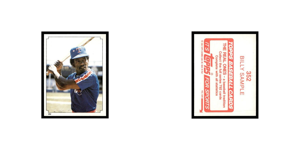 Billy Sample 1984 Topps Stickers #352 Texas Rangers Baseball Card NM