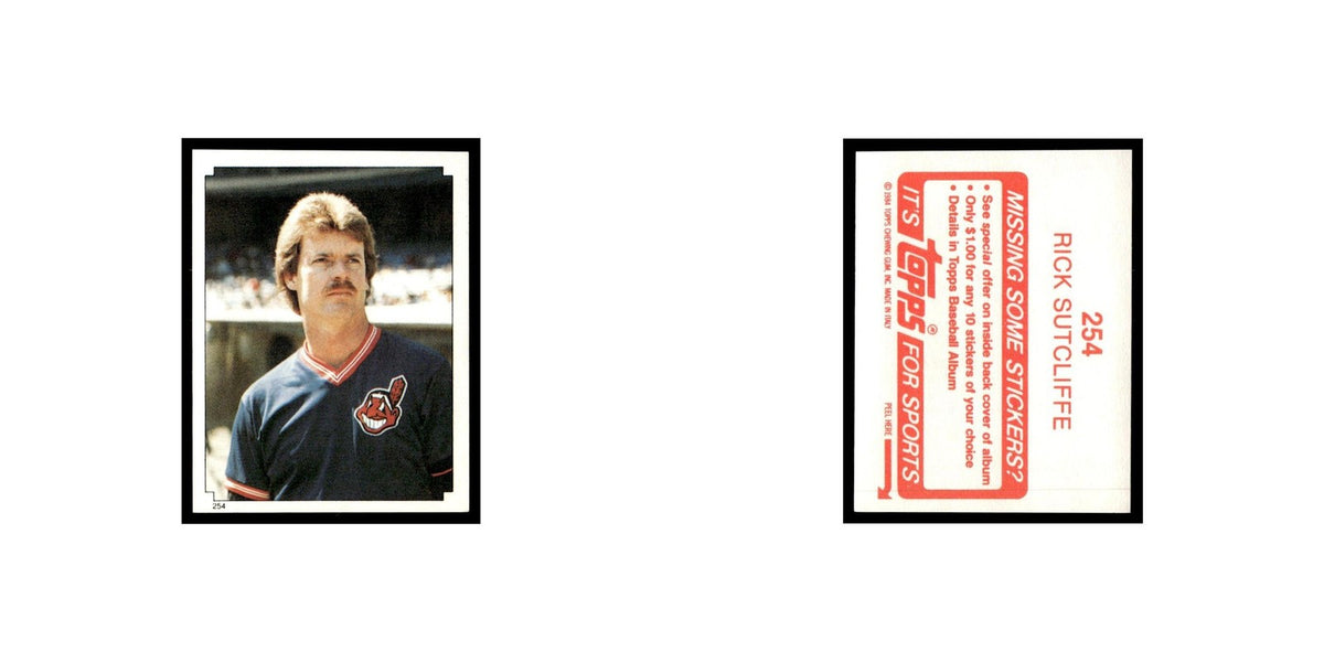 Rick Sutcliffe 1984 Topps Stickers #254 Cleveland Indians Baseball Card NM