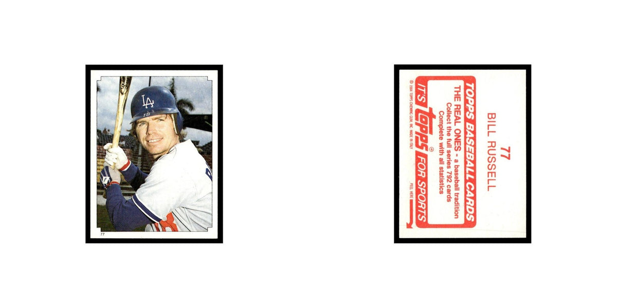 Bill Russell 1984 Topps Stickers #77 Los Angeles Dodgers Baseball Card NM
