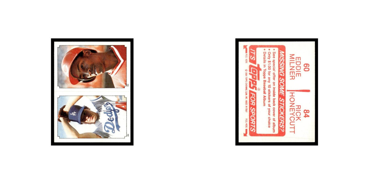 Eddie Milner Rick Honeycutt 1984 Topps Stickers #60/84 Baseball Card NM