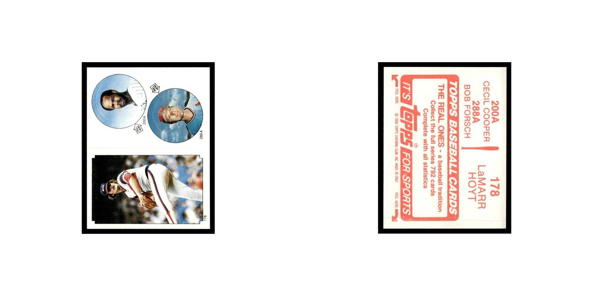 Cecil Cooper Bob Forsch LaMarr Hoyt 1984 Topps Stickers #200A/288A/178 NM