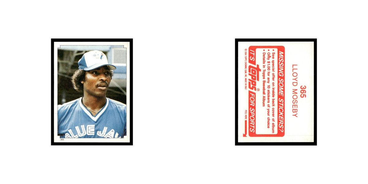Lloyd Moseby 1984 Topps Stickers #365 Toronto Blue Jays Baseball Card NM
