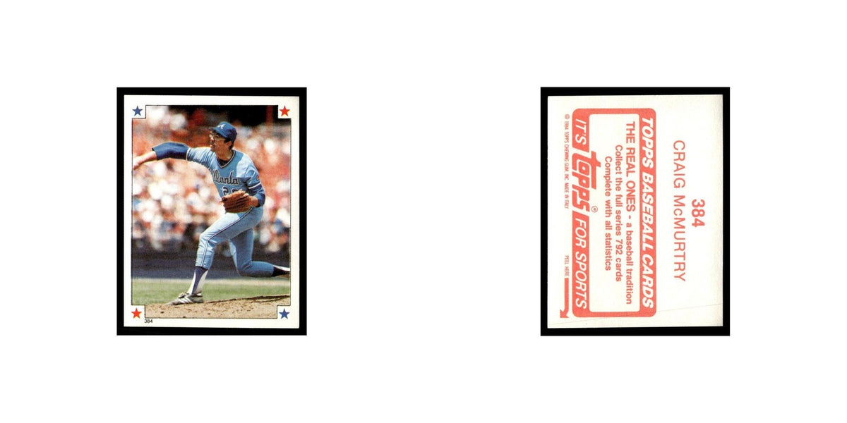 Craig McMurtry 1984 Topps Stickers #384 Atlanta Braves Baseball Card NM
