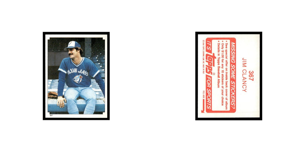 Jim Clancy 1984 Topps Stickers #367 Toronto Blue Jays Baseball Card NM