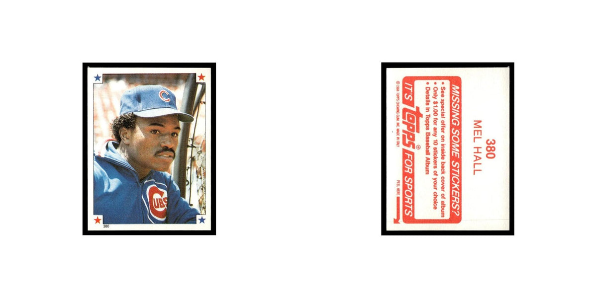 Mel Hall 1984 Topps Stickers #380 Chicago Cubs Baseball Card NM