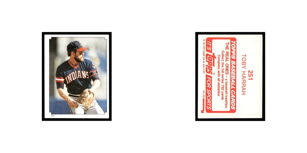 Toby Harrah 1984 Topps Stickers #251 Cleveland Indians Baseball Card NM