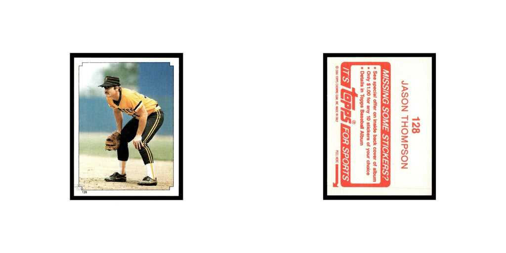 Jason Thompson 1984 Topps Stickers #128 Pittsburgh Pirates Baseball Card NM
