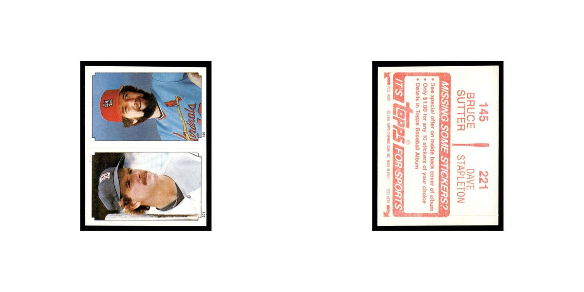 Bruce Sutter Dave Stapleton 1984 Topps Stickers #145/221 Baseball Card NM