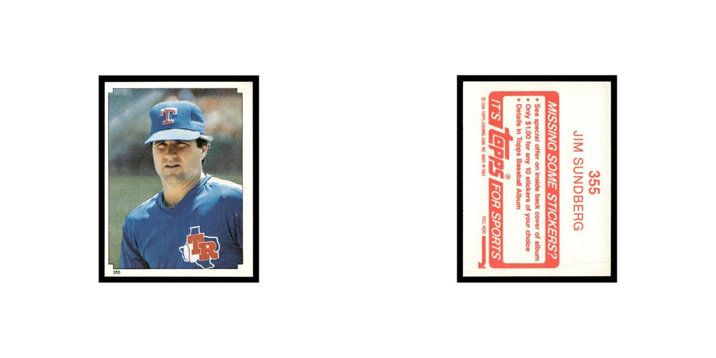 Jim Sundberg 1984 Topps Stickers #355 Texas Rangers Baseball Card NM
