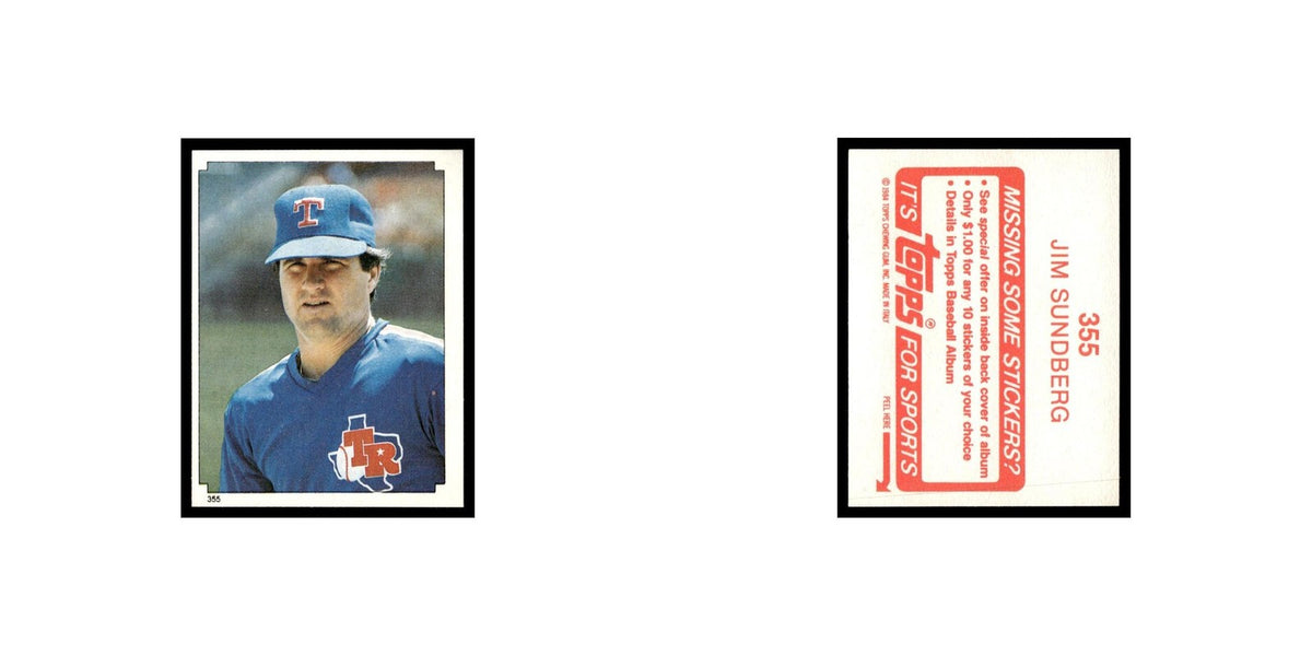 Jim Sundberg 1984 Topps Stickers #355 Texas Rangers Baseball Card NM