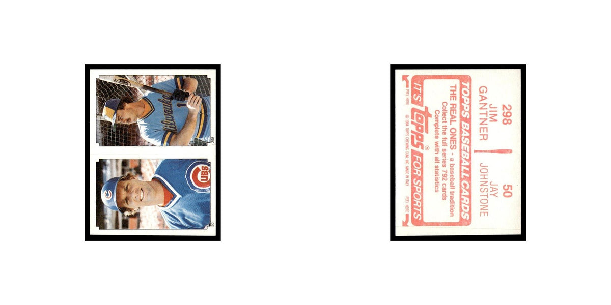 Jim Gantner Jay Johnstone 1984 Topps Stickers #298/50 Baseball Card NM