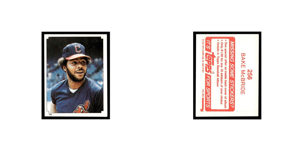 Bake McBride 1984 Topps Stickers #256 Cleveland Indians Baseball Card NM