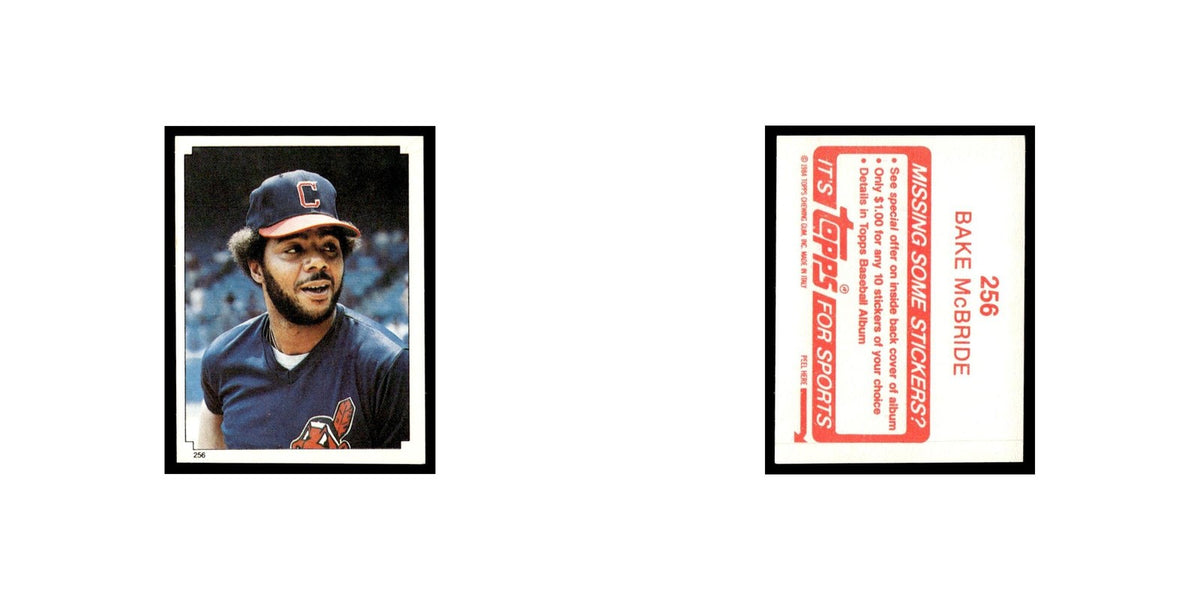 Bake McBride 1984 Topps Stickers #256 Cleveland Indians Baseball Card NM